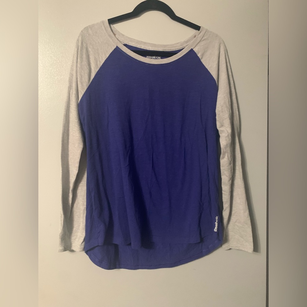 Reebok Women's Purple and Light Gray Long Sleeve Tee